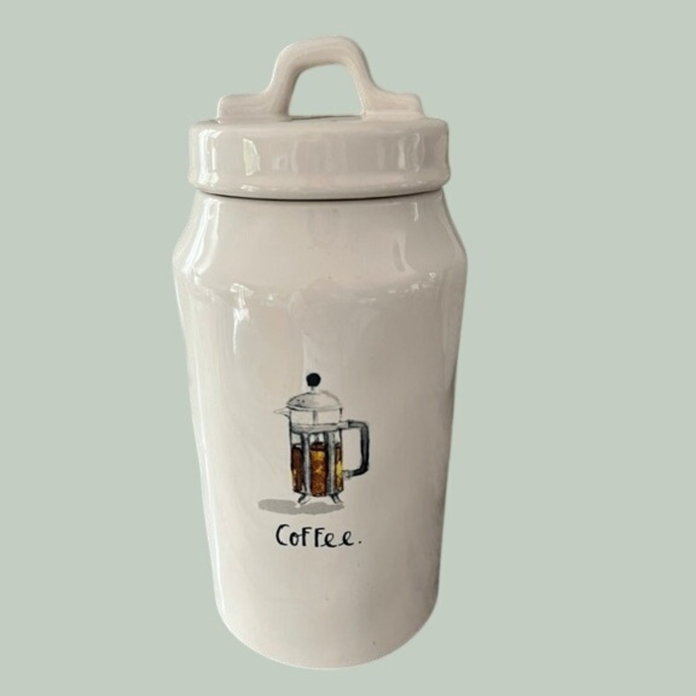 Rae Dunn Coffee Canister Unisex OS White French Press Artisan Collection Farm